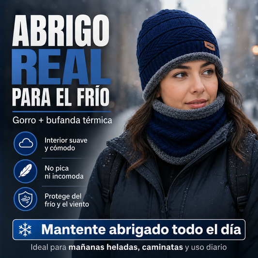 Gorro Térmico con Bufanda de Polar + Envío Gratis