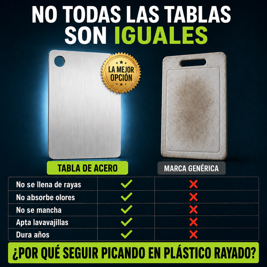 Tabla de Picar de Acero Inoxidable Higiénica + Envío Gratis