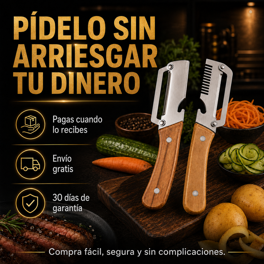 Set de Cuchillos Profesional 2x1 Pela y Corta Fácil + Envío Gratis