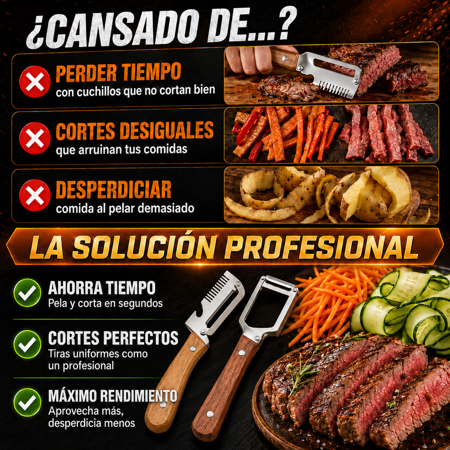 Set de Cuchillos Profesional 2x1 Pela y Corta Fácil + Envío Gratis