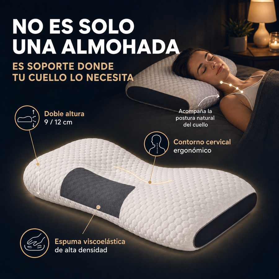 Almohada Cervical Ortopédica Anti Dolor de Cuello + Envío Gratis