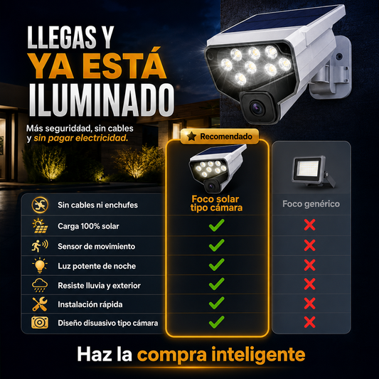 Foco Solar Espanta Ladrones con Sensor + Envío Gratis
