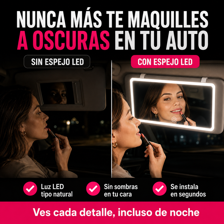 Espejo LED de Auto para Maquillarte Perfecta + Envío Gratis — comparación
