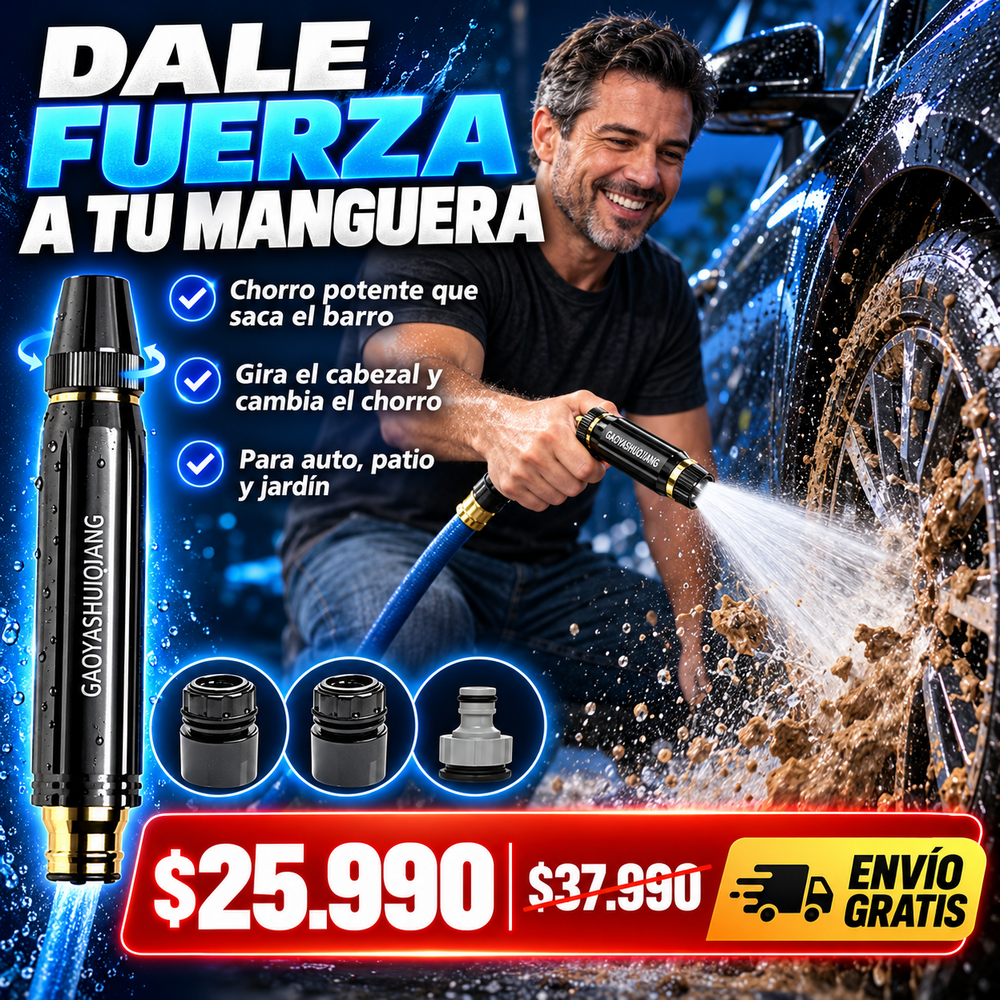Boquilla Alta Presión: Lava Tu Auto Sin Esfuerzo + Envío Gratis