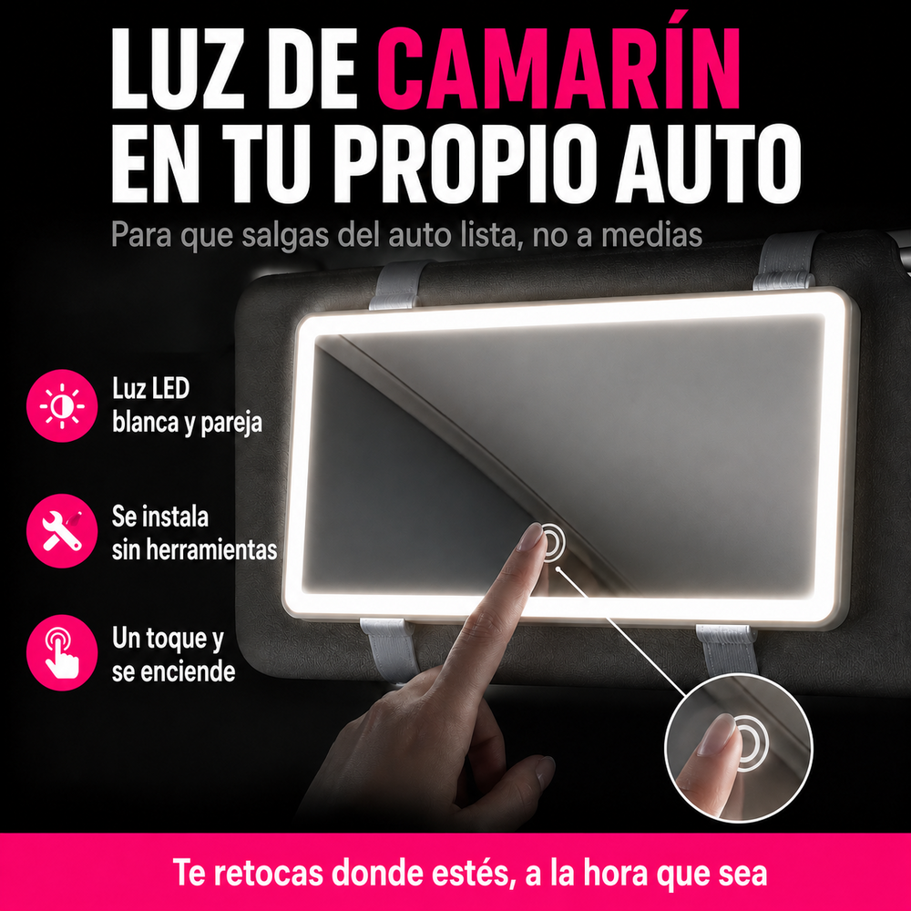 Espejo LED de Auto para Maquillarte Perfecta + Envío Gratis
