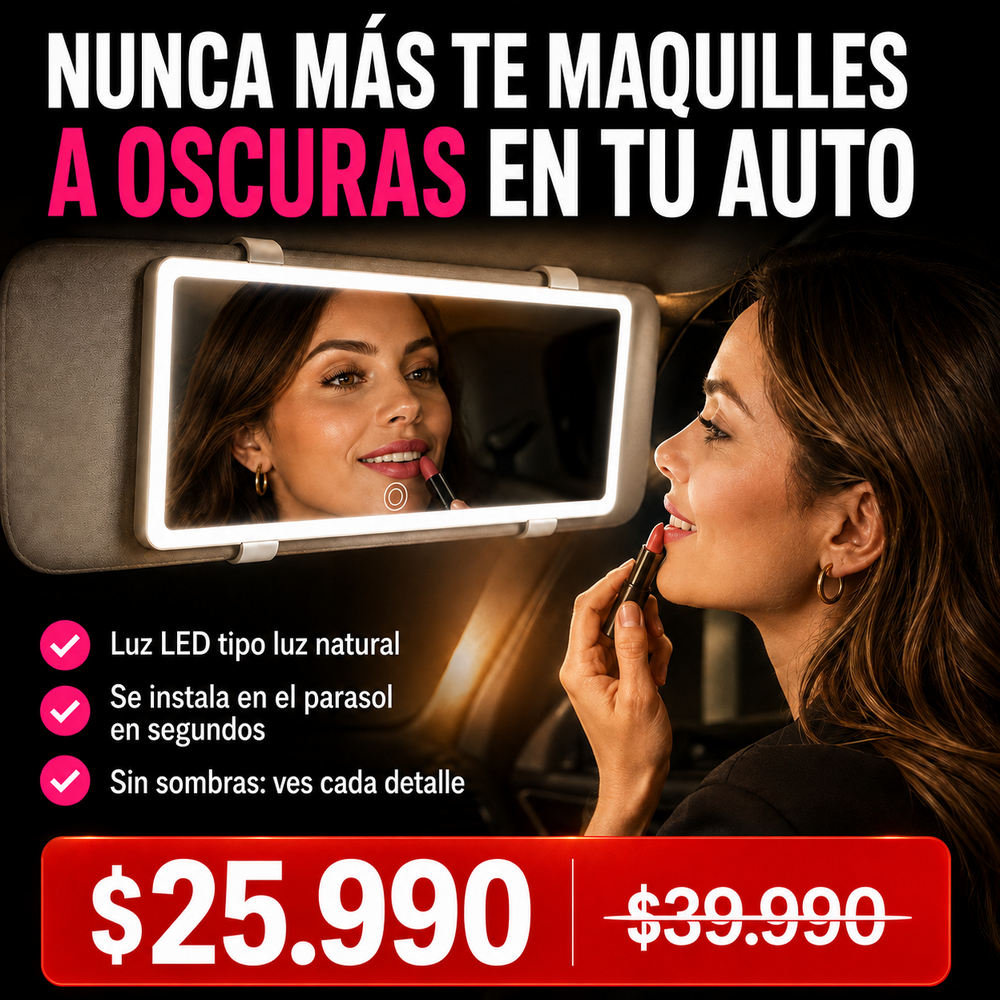 Espejo LED de Auto para Maquillarte Perfecta + Envío Gratis