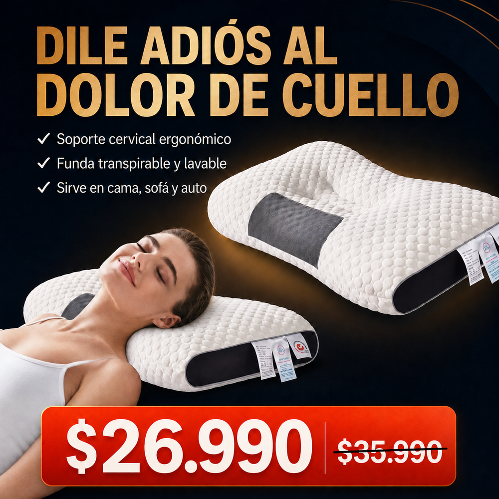 Almohada Cervical Ortopédica Anti Dolor de Cuello + Envío Gratis