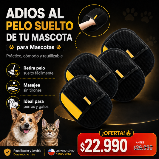 Guante Anti-Pelo para Mascotas 2 en 1 - Adios al pelo suelto