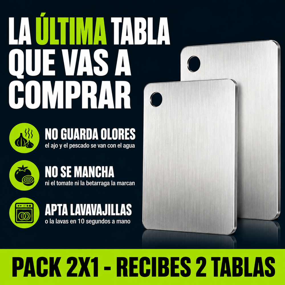 Tabla de Picar de Acero Inoxidable Higiénica + Envío Gratis