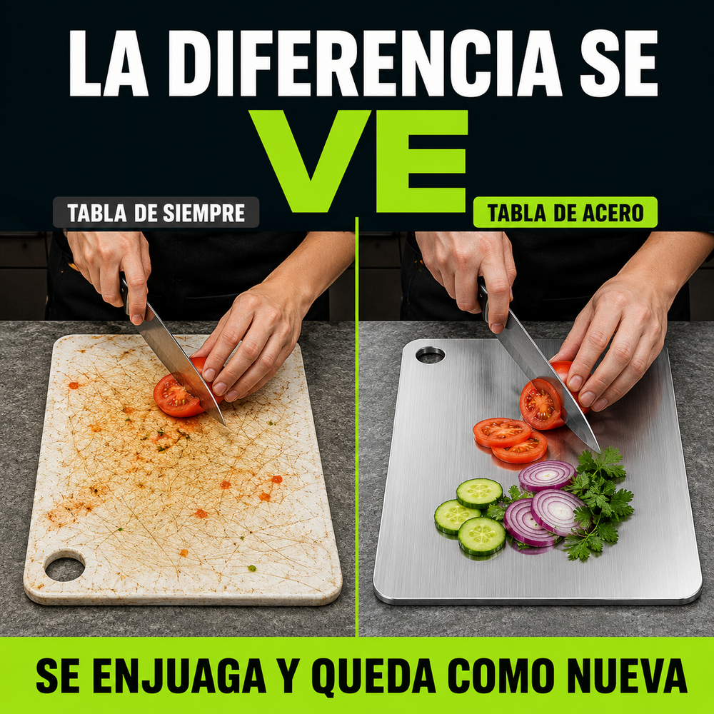 Tabla de Picar de Acero Inoxidable Higiénica + Envío Gratis